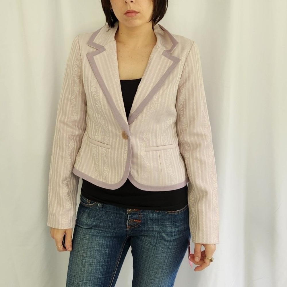 Y2K Deadstock‎ Purple Striped Blazer